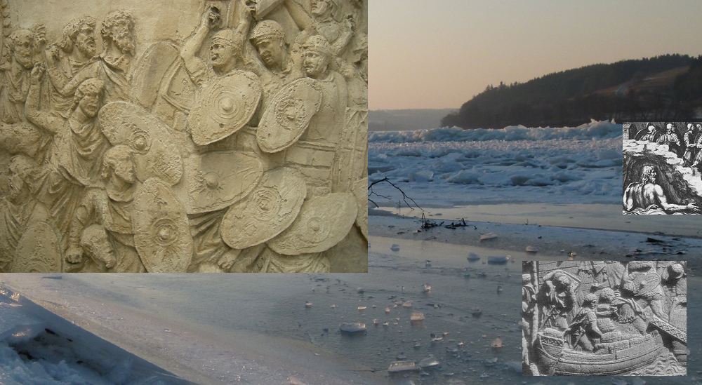 173/174 n. Chr: Marc Aurel besiegt die Jazygen auf der zugefrorenen Donau