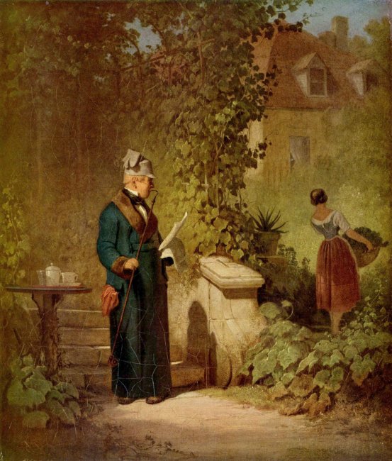 Zeitungsleser im Garten 1857