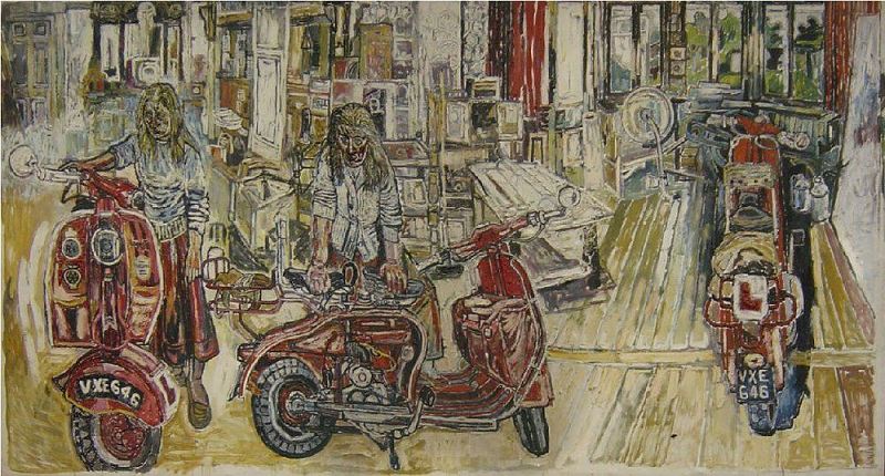 John Bratby: Three Lambrettas and Two Portraits of Janet Churchman